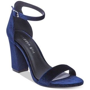 Madden Girl Bella Blue Velvet Heels